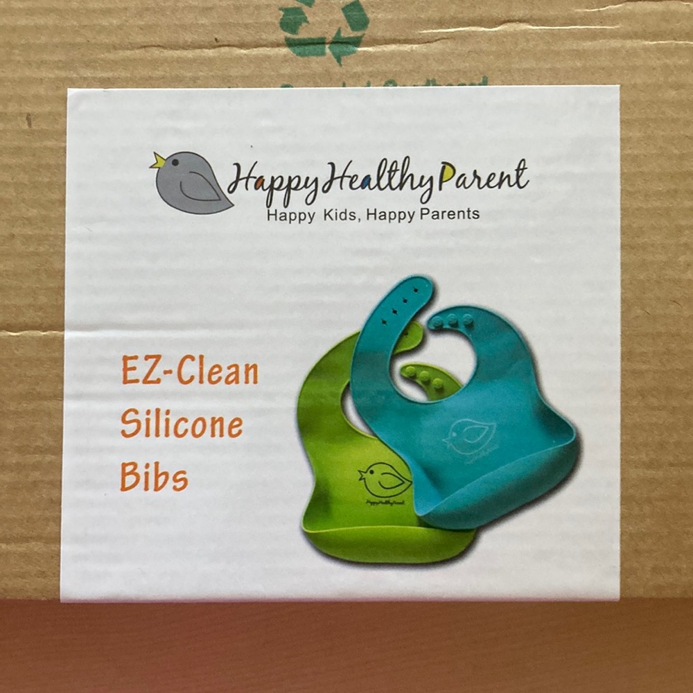 NWT Easy Clean Silicone Bibs. Brand New in box.